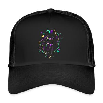 Women Jester Costume For Mardi Grad - Trucker Cap - black/black - Front