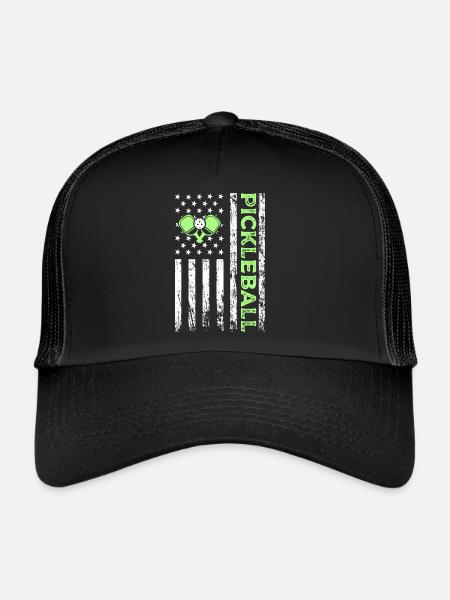 Pickleball American Paddle Sports Flag - Casquette trucker  - noir/noir - Devant