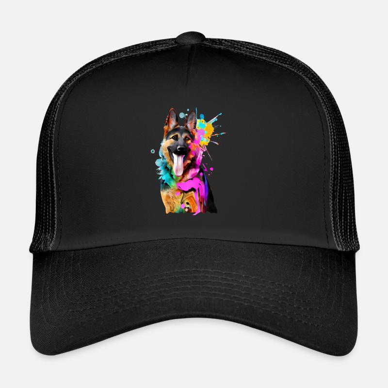 Splashes of colour German Shepherd Trucker Cap