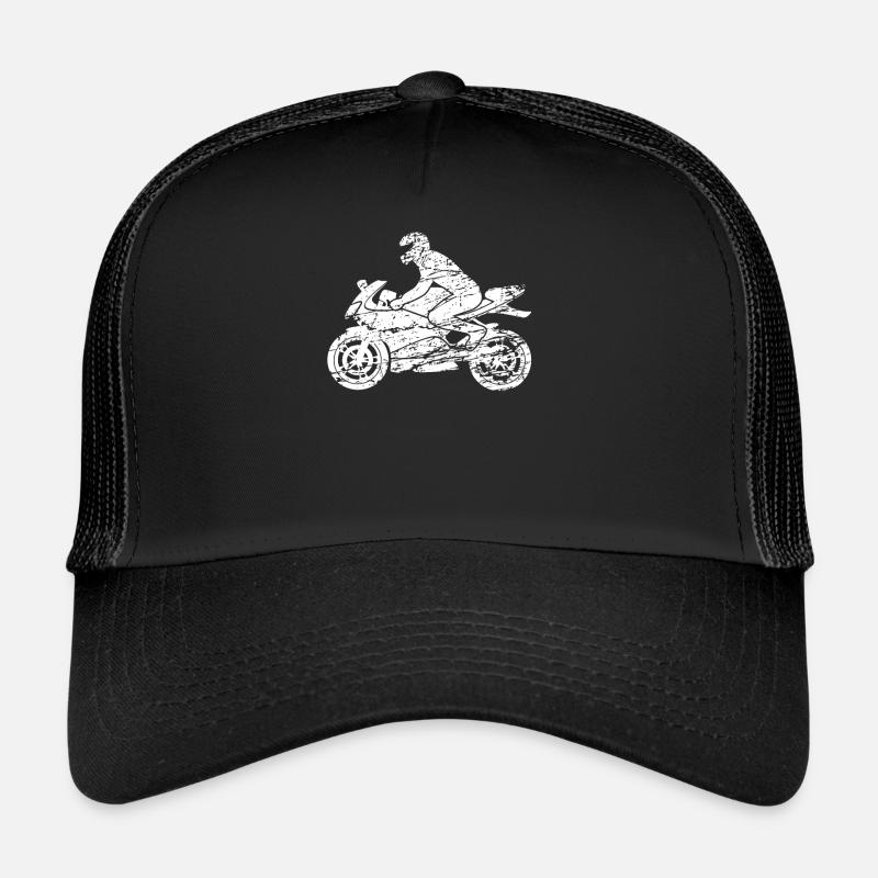 Motorcyclist With Motorcycle Helmet Motorcycle Gift Trucker Cap
