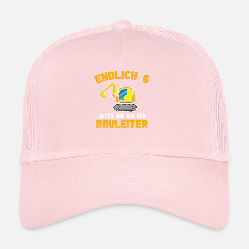 Endlich 6. Geburtstag Bagger Bauleiter Trucker Cap