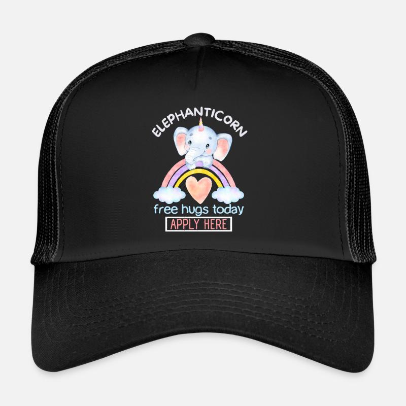 Licorne éléphant, Licorne licorne, Dicton de câlins libres Casquette trucker 