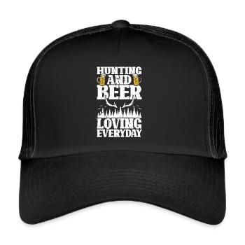Hunting and beer - Trucker Cap - black/black - Front
