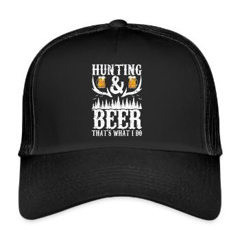 Hunting and beer - Trucker Cap - black/black - Front
