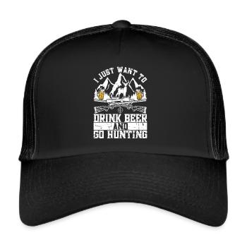 Hunting and beer - Trucker Cap - black/black - Front