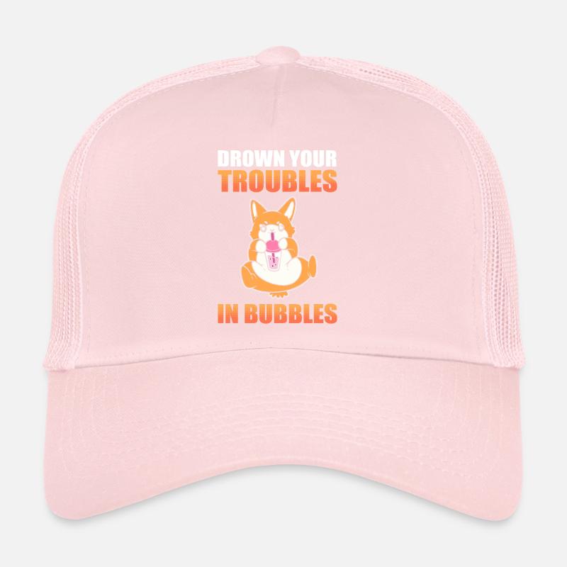 Drown Your Troubles In Bubbles Boba Tea Bubble Tea Trucker Cap