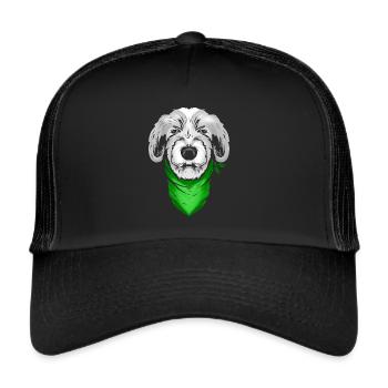 Lévrier irlandais avec foulard vert sur St - Casquette trucker  - noir/noir - Devant