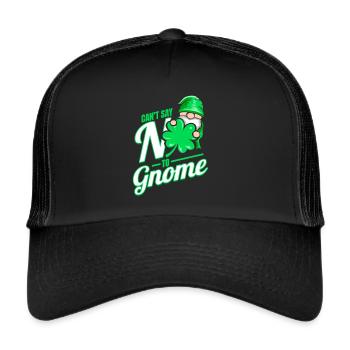 Les trèfles ne peuvent pas dire non à Gnome le jour de la Saint-Patrick - Casquette trucker  - noir/noir - Devant