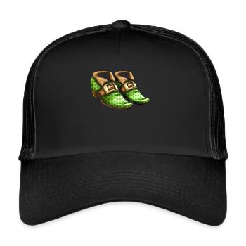 Chaussures de trèfle vert d’un lutin porté sur St - Casquette trucker  - noir/noir - Devant