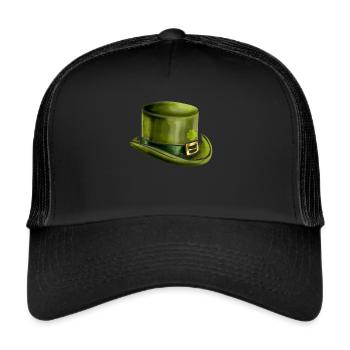 Green Leprechauns Chapeau Cylindre Trèfle sur St - Casquette trucker  - noir/noir - Devant