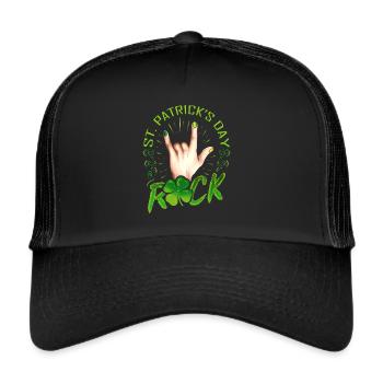 Sign Of The Horns Hand Logo Rock Music St - Trucker Cap - Schwarz/Schwarz - Vorne
