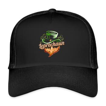 Green Hat, Red Beard, Leprechaun On St Patricks - Trucker Cap - black/black - Front