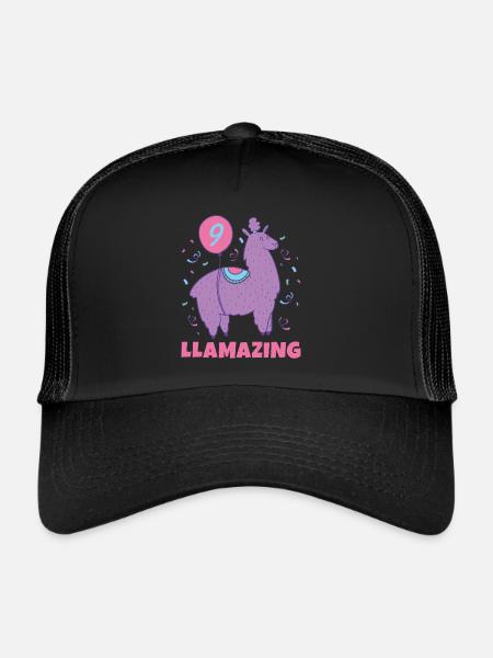 Cadeau Lama Lama Cadeau Amoureux - Casquette trucker  - noir/noir - Devant