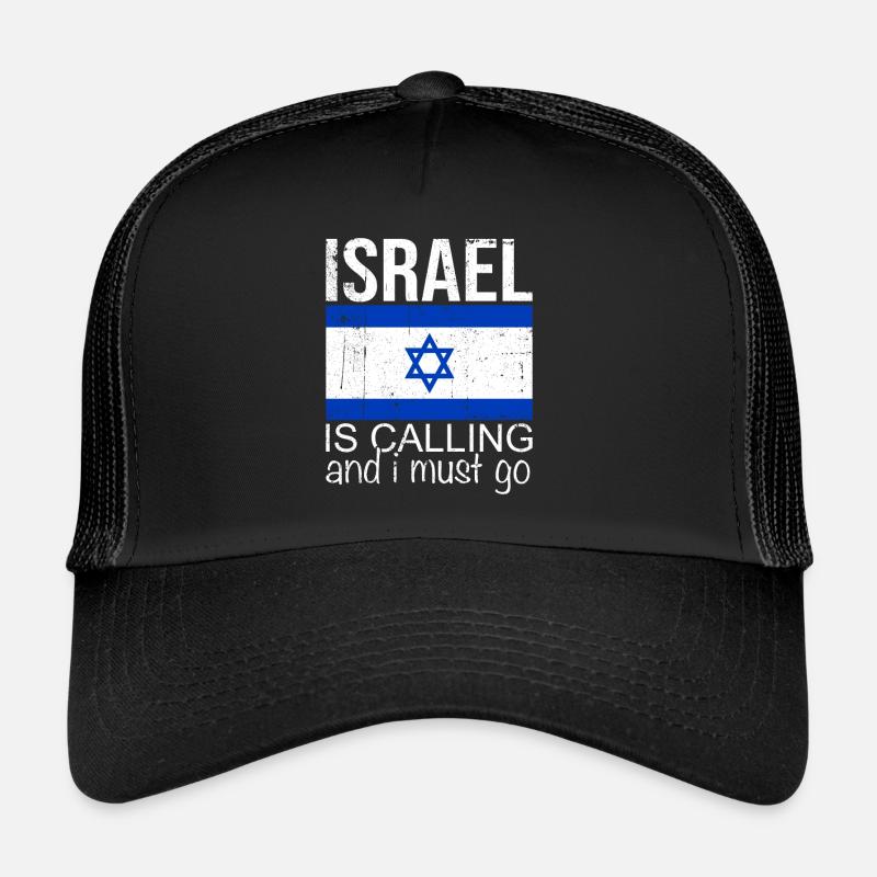 Israel Spruch - Trucker Cap - Schwarz/Schwarz