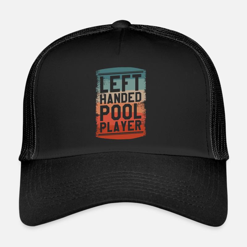 Left Handed Pool Player Billiard Trucker Cap
