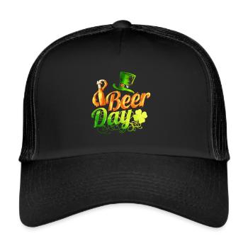 Leprechaun Hat Beer Day le jour de la Saint-Patrick - Casquette trucker  - noir/noir - Devant