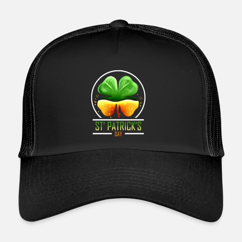 Four Leaf Clover For St Patricks Day Trucker Cap