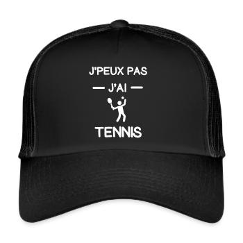 Je peux pas j'ai tennis cadeau tennisman - Casquette trucker  - noir/noir - Devant