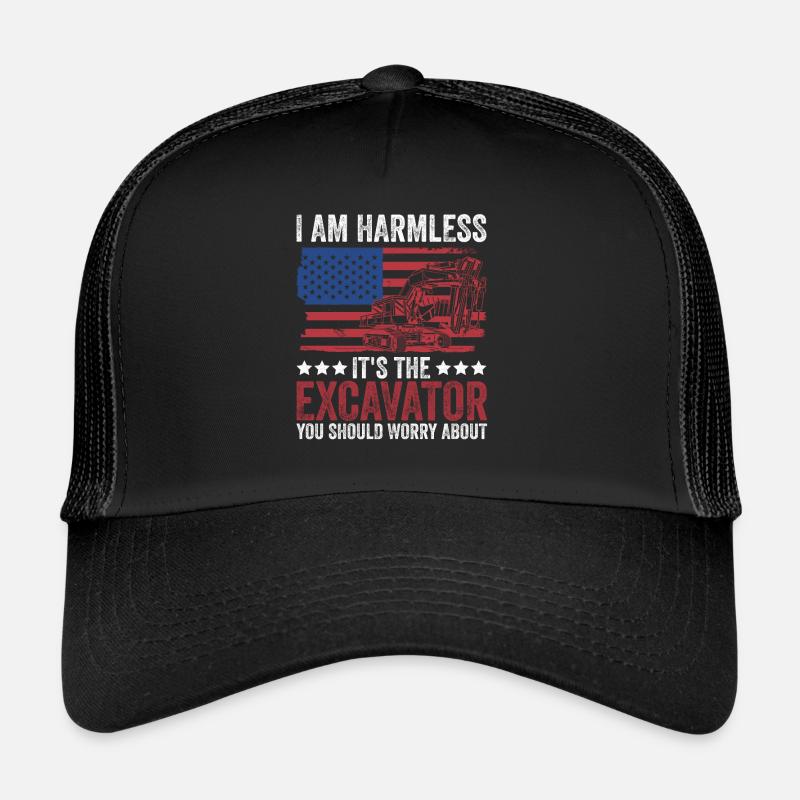 Bagger Baggerfahren Baggerfahrer - Trucker Cap - Schwarz/Schwarz