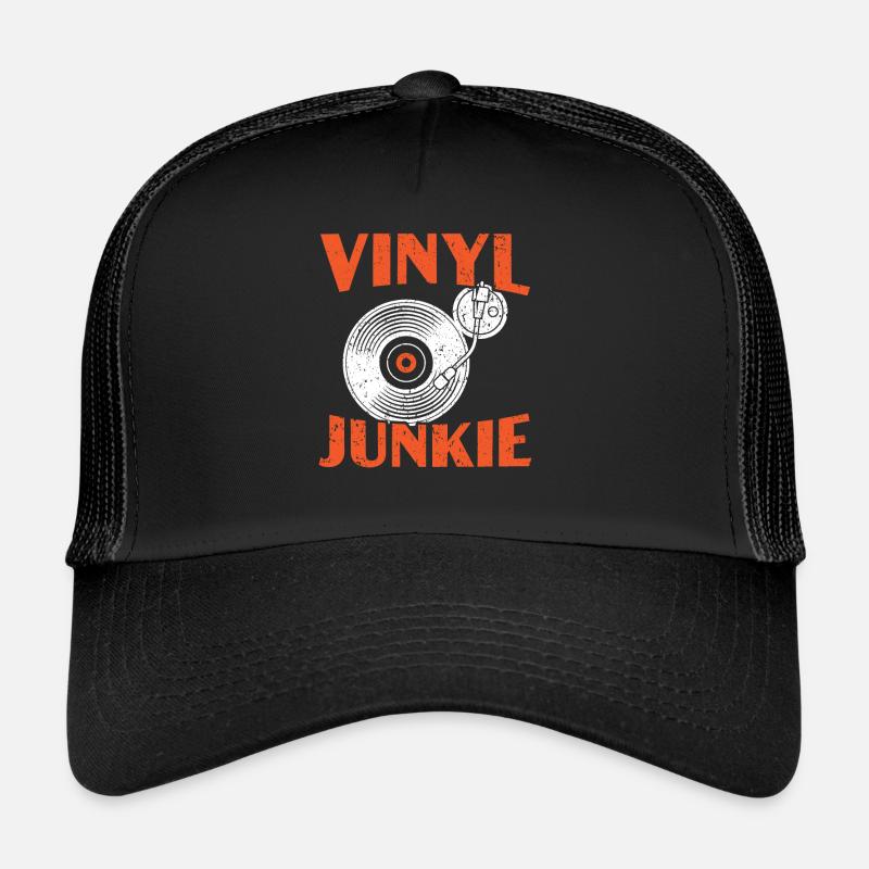 Vinyle Junkie Vinyl Record Player Mélomane Casquette trucker 
