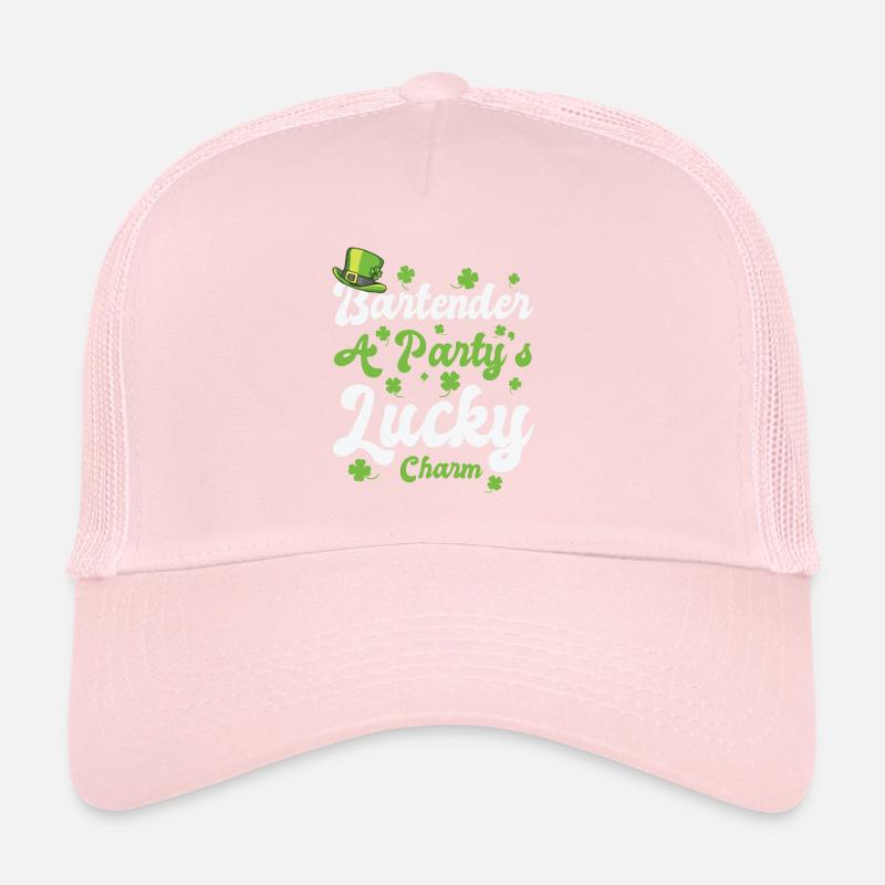 Barman de feuilles de trèfle de la Saint-Patrick Casquette trucker 