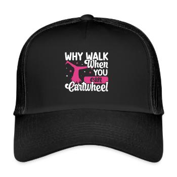 Wagenrad -Gymnast Stürzen - Trucker Cap - Schwarz/Schwarz - Vorne