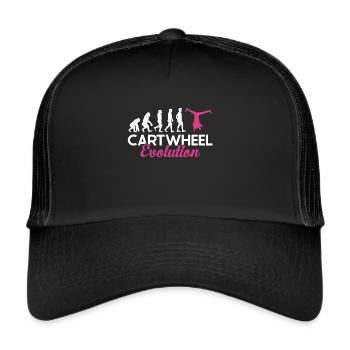 Wagenrad -Gymnast Stürzen - Trucker Cap - Schwarz/Schwarz - Vorne