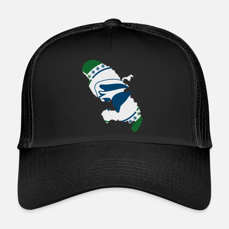 Stadtplan von Martinique - Trucker Cap - Schwarz/Schwarz