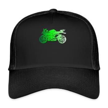 Motorrad Fahrer Motorradfahrer Geschenk - Trucker Cap - Schwarz/Schwarz - Vorne