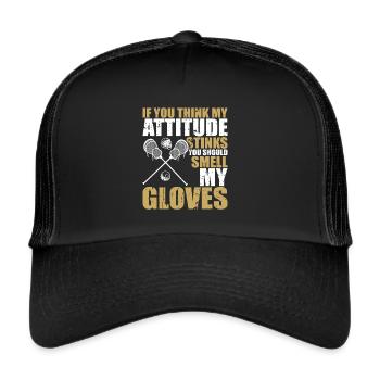 Lacrosse Torwart Lacrosse Spieler - Trucker Cap - Schwarz/Schwarz - Vorne