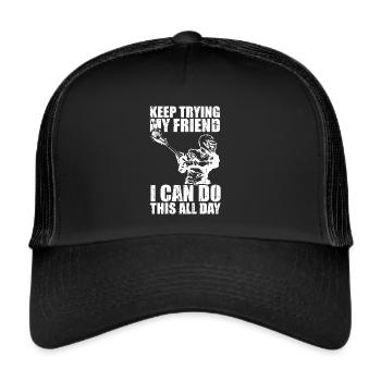 Lacrosse Torwart Lacrosse Spieler - Trucker Cap - Schwarz/Schwarz - Vorne