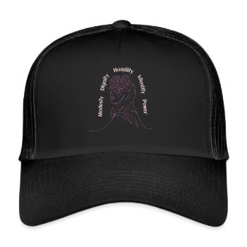 der Schleier für muslimisches Mädchen - Trucker Cap - Schwarz/Schwarz - Vorne