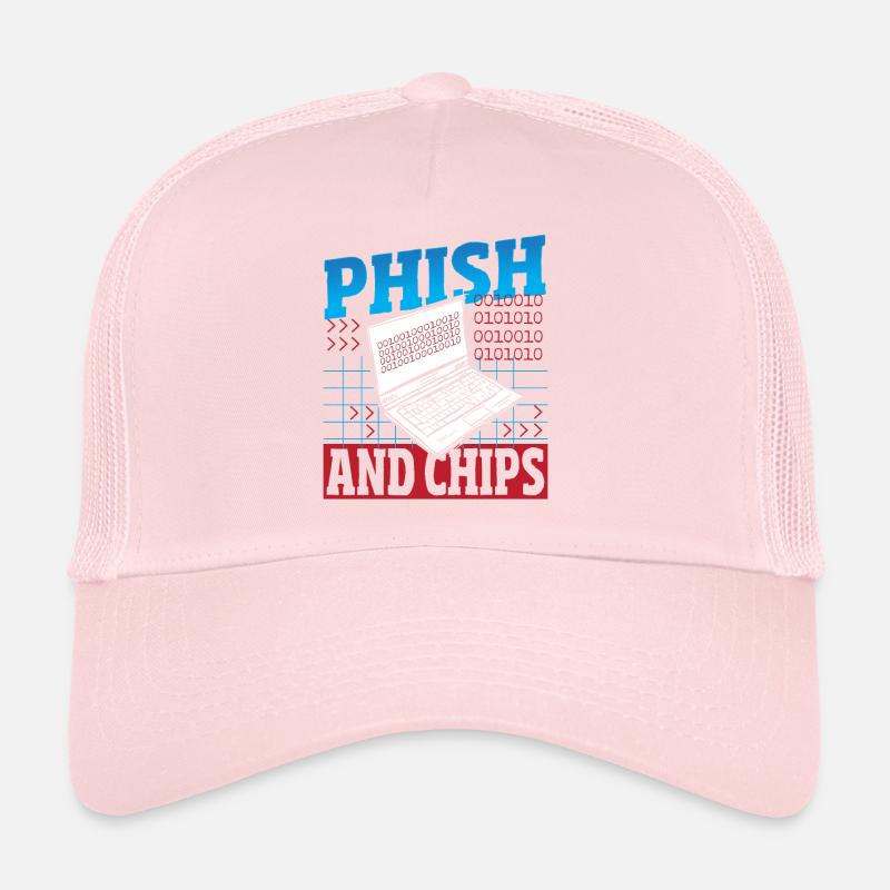 Phish and Chips Hacker Hacking Internet Network Trucker Cap