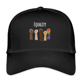 Gleichheit Menschenrechte Gay Love Pride - Trucker Cap - Schwarz/Schwarz - Vorne