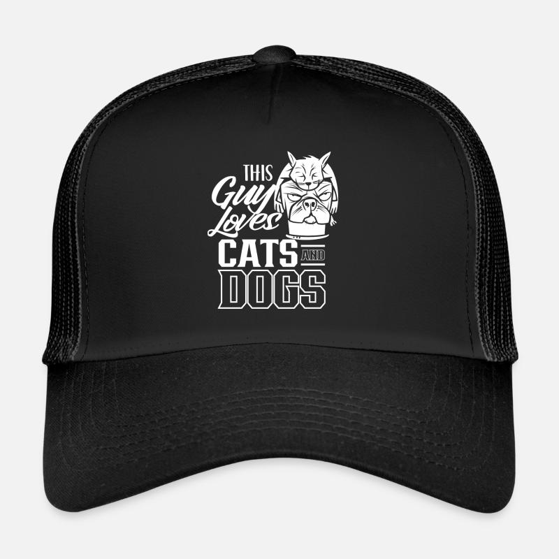 Ce gars aime les chats et les chiens chat chien Casquette trucker 