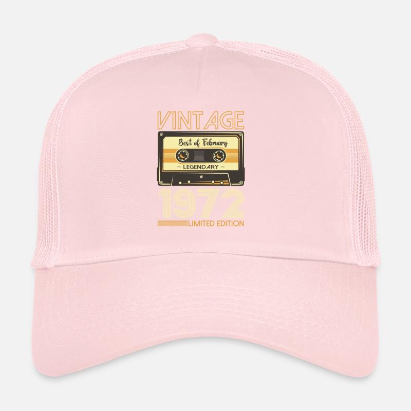 February born 1972 51st birthday gift man Trucker Cap