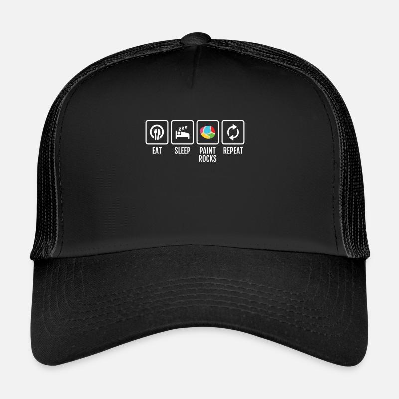 Eat Sleep Paint Rocks Repeat Trucker Cap
