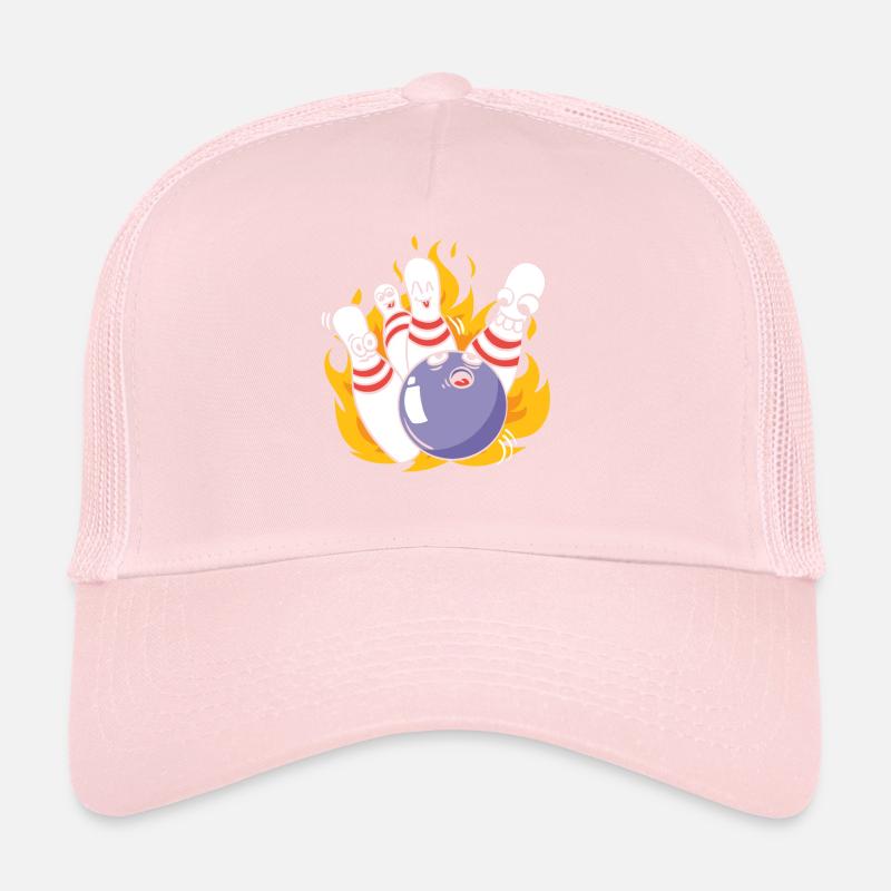 Bowling Zerstörte Pins Kegeln Trucker Cap