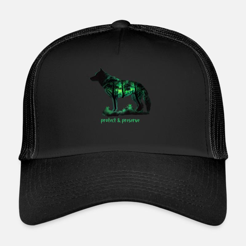 Wölfe Silhouette Naturschutz Tierschutz Wolf Trucker Cap