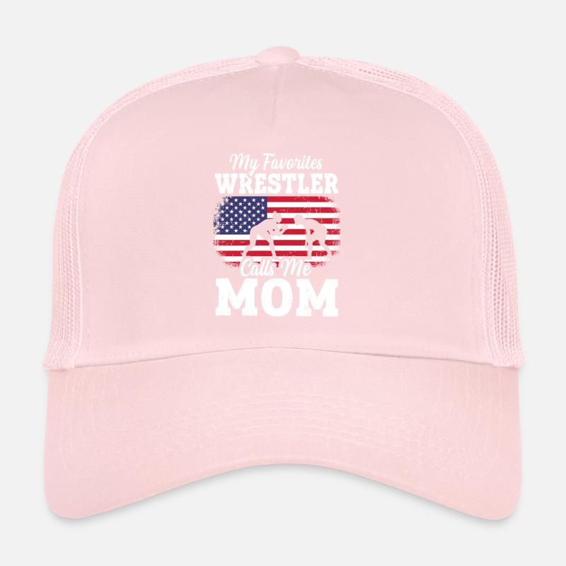 Mon lutteur préféré m’appelle maman drapeau américain Casquette trucker 