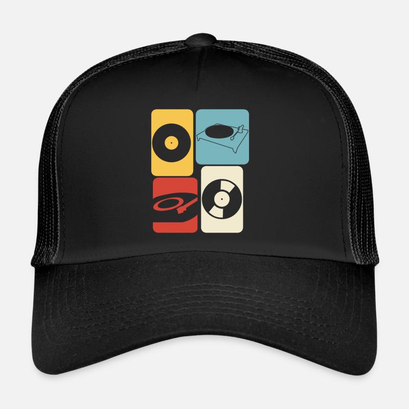 Record Retro Turntable Trucker Cap
