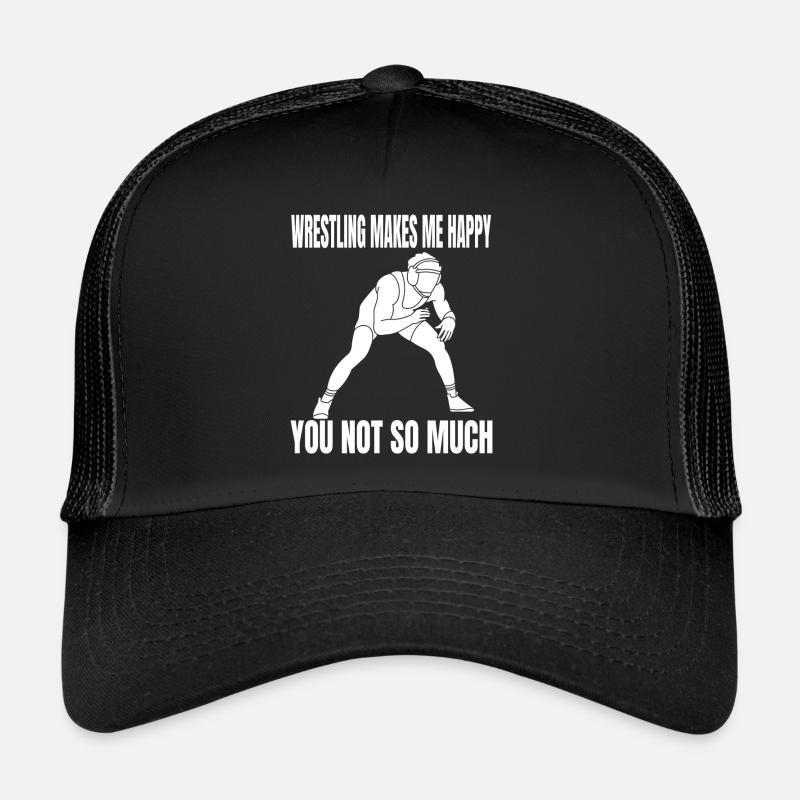 Ringer Wrestler Geschenk Ringen Wrestling - Trucker Cap - Schwarz/Schwarz