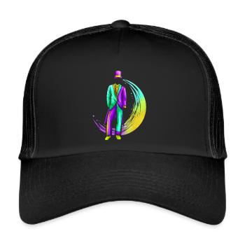 Men Costume With Hat For Mardi Gras - Trucker Cap - black/black - Front