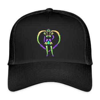 Women Costume With Mask For Mardi Gras - Trucker Cap - black/black - Front