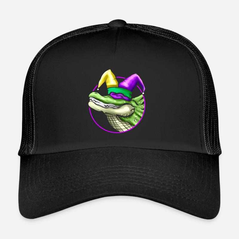 Crocodile with Jester Hat for Mardi Gras Trucker Cap
