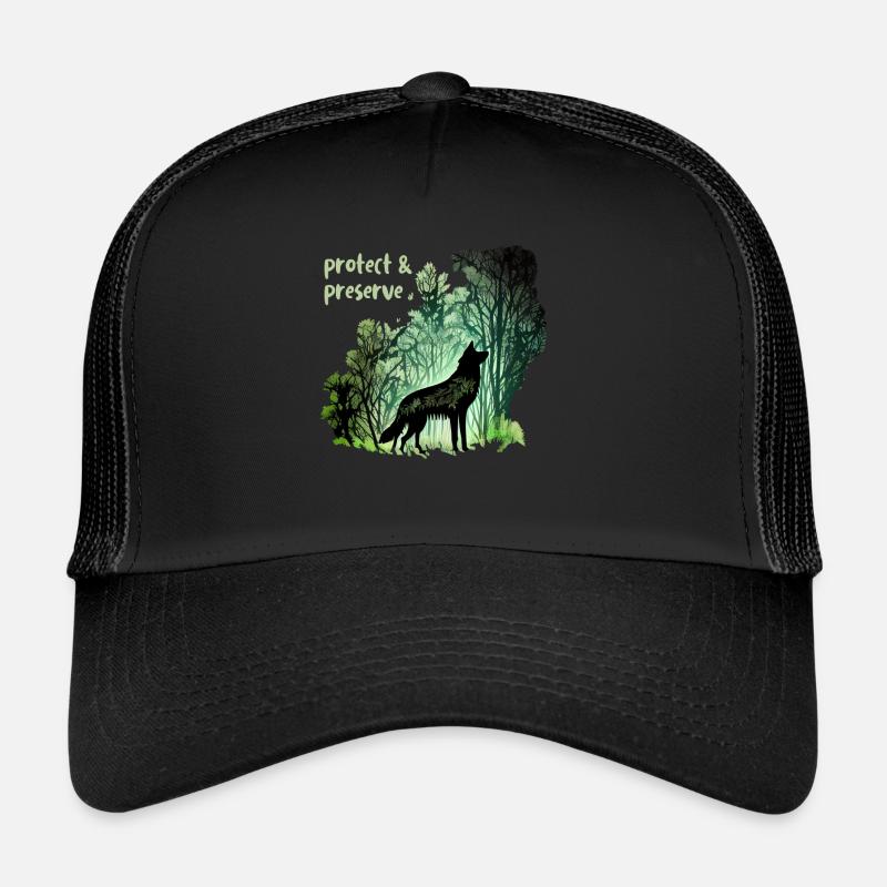 Wölfe Silhouette Naturschutz Tierschutz Wolf Trucker Cap