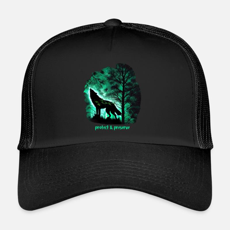 Wölfe Silhouette Naturschutz Tierschutz Wolf Trucker Cap