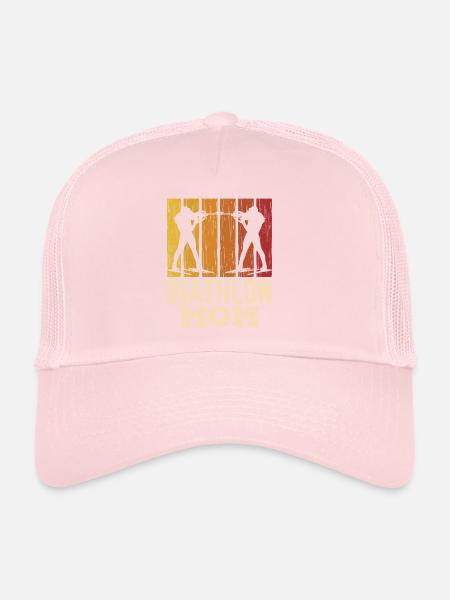 Biathlon Maman Biathlète Biathlète Biathlète Biathlons Sport - Casquette trucker  - rose pâle - Devant