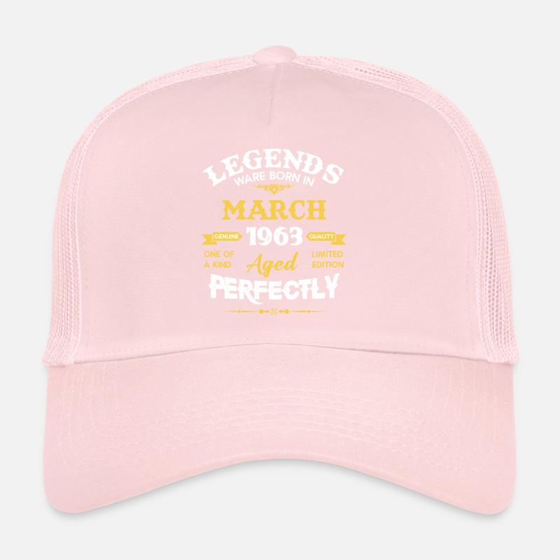 Millésime vieilli à la perfection Mars 1963 Casquette trucker 