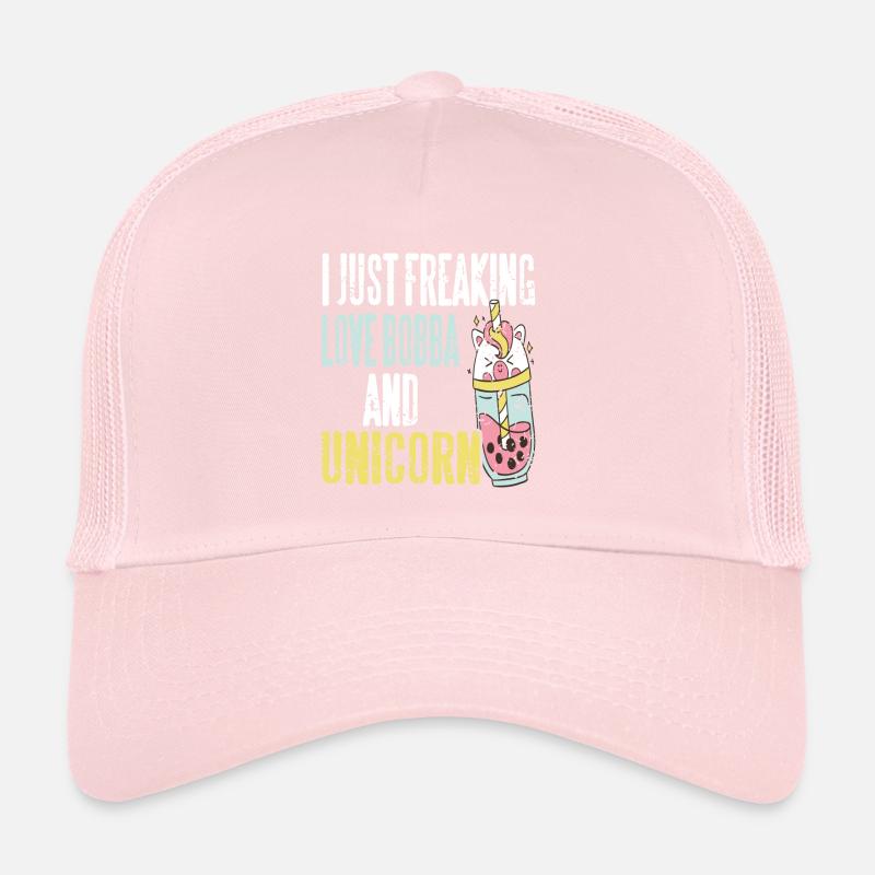 I Just Freaking Love Bobba & Unicorn Retro Funny Trucker Cap